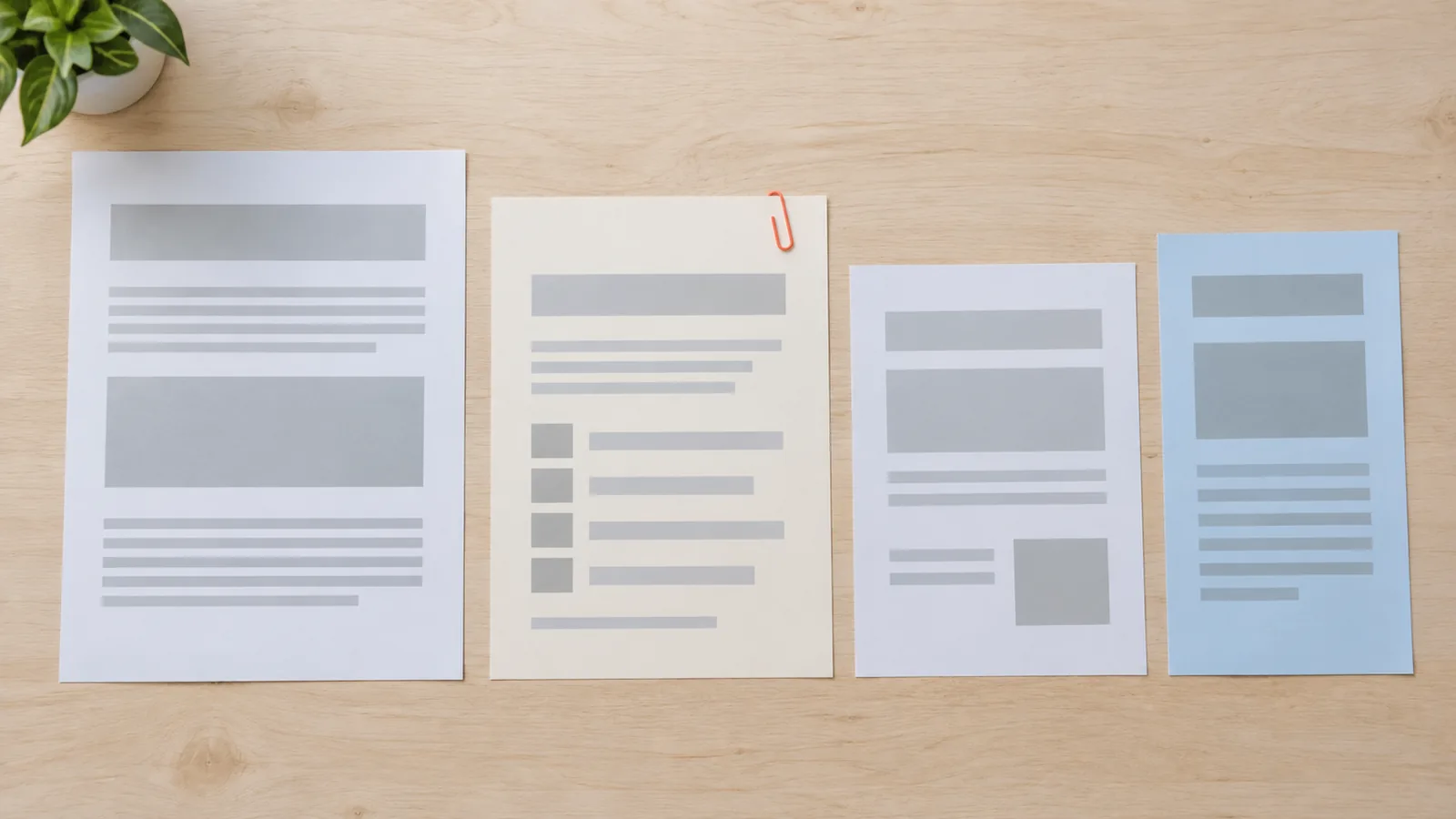 Documentos de negocios extendidos sobre escritorio